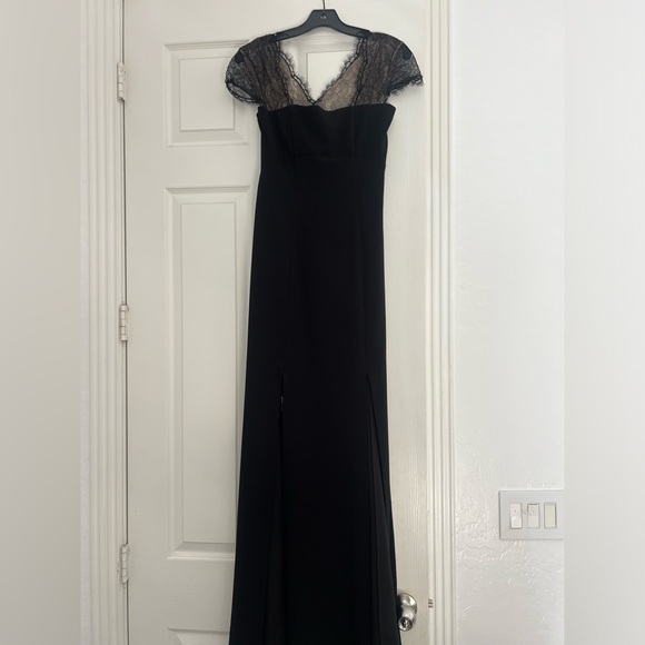 Bcbg Maxazria Black Julia Fitted Gown/ Dress with Lace Back $398 - Picture 7 of 7